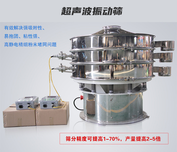 超聲波振動(dòng)篩有效解決強(qiáng)吸附性、易抱團(tuán)、粘性強(qiáng)、高靜電精細(xì)粉末堵網(wǎng)問(wèn)題